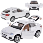 Metal car BMW X6 model scale 1:32 white SUV light sound